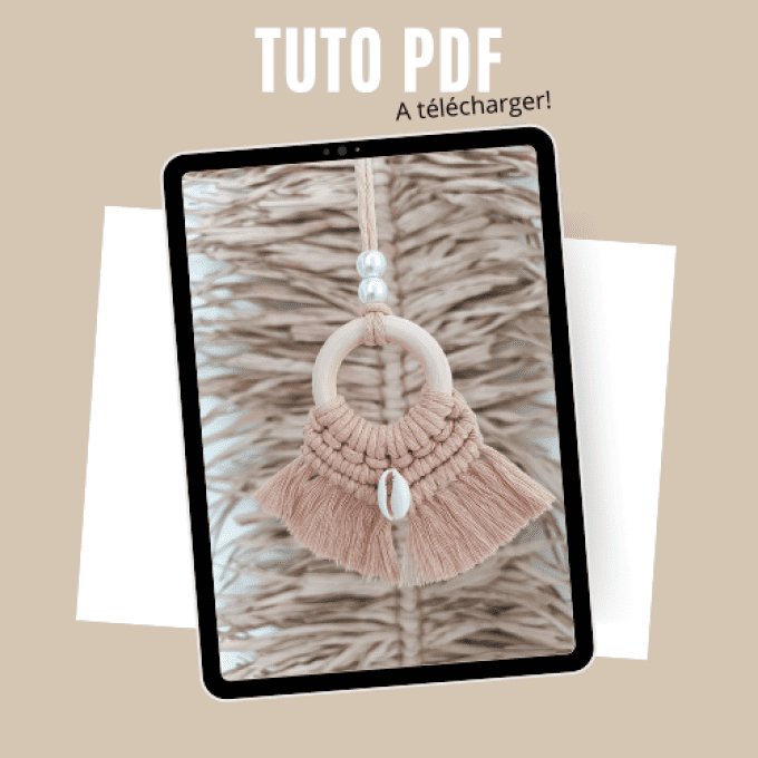 Tutoriel pdf suspension de rétroviseur en macramé perles et cauri ( à télécharger)