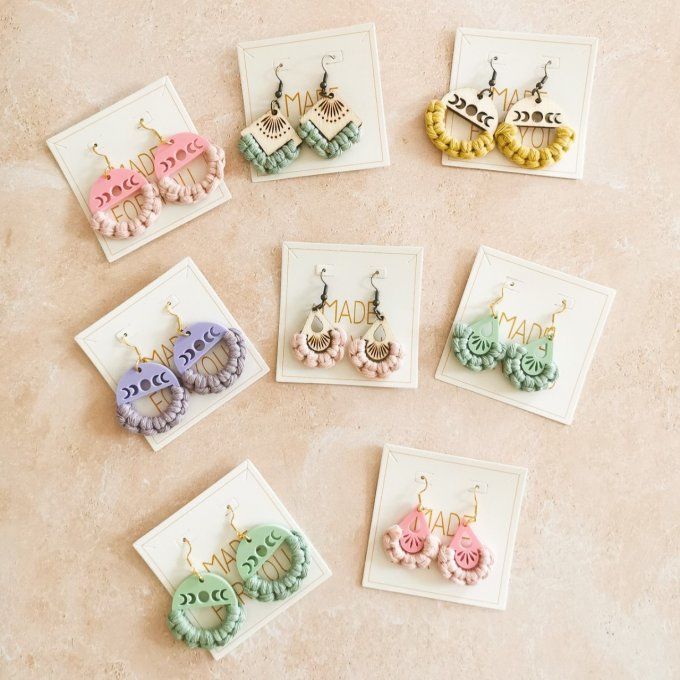 Boucle d'oreilles en macramé