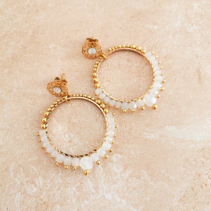 boucles d'oreilles Elsa blanches