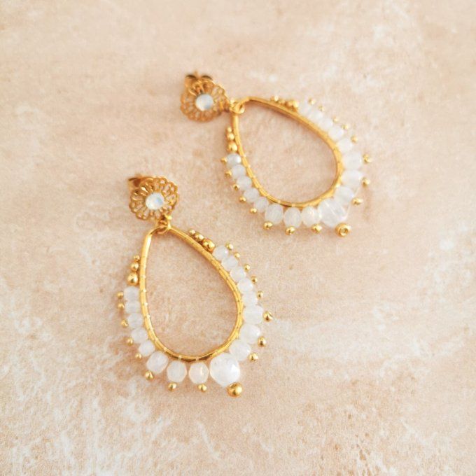 boucles d'oreilles Anna blanches