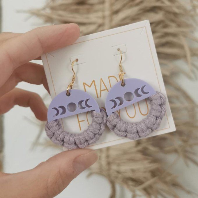 Boucle d'oreilles en macramé