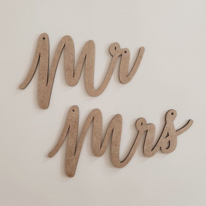 Mots bois Mr & Mrs ( le lot)
