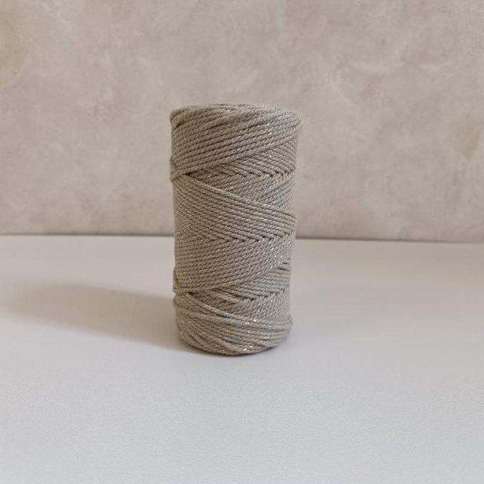 corde de coton torsadé recyclé 2.5mm colori muscade or (neuve)