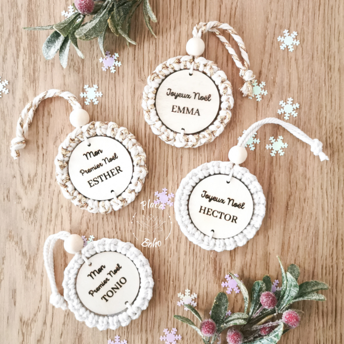 Boule de noël Joyeux Noël + prénom