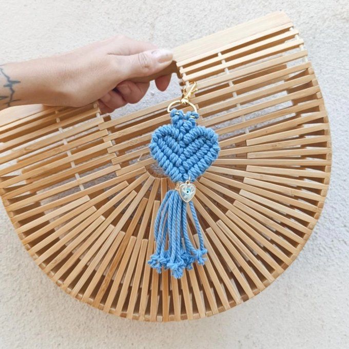 porte clef coeur et oeil de protection