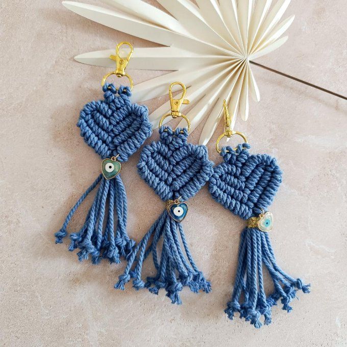 porte clef coeur et oeil de protection