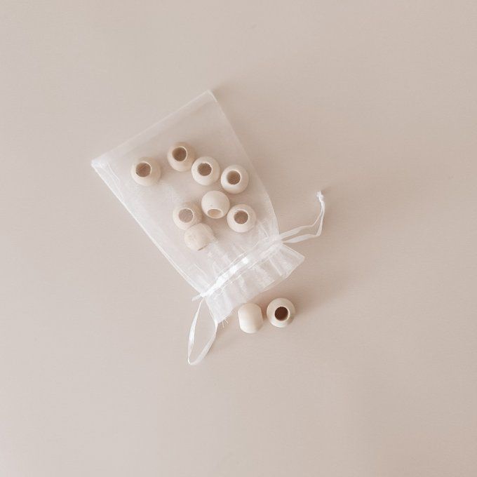perles rondes 20mm en bois gros trou (lot de 10)