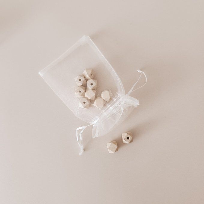 perles en bois hexagonales (lot de 10)