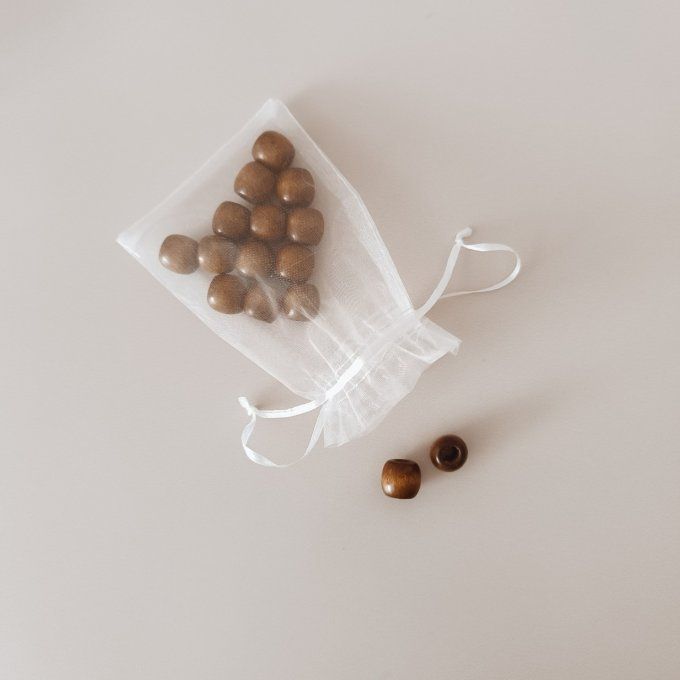perles rondes bois coco (lot de 15)