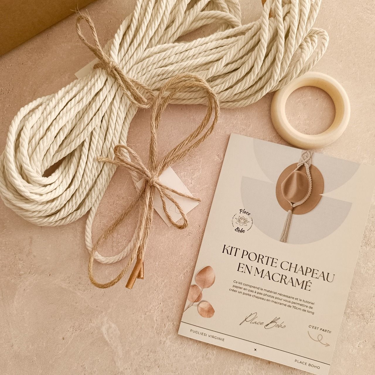 kit porte chapeau en macramé